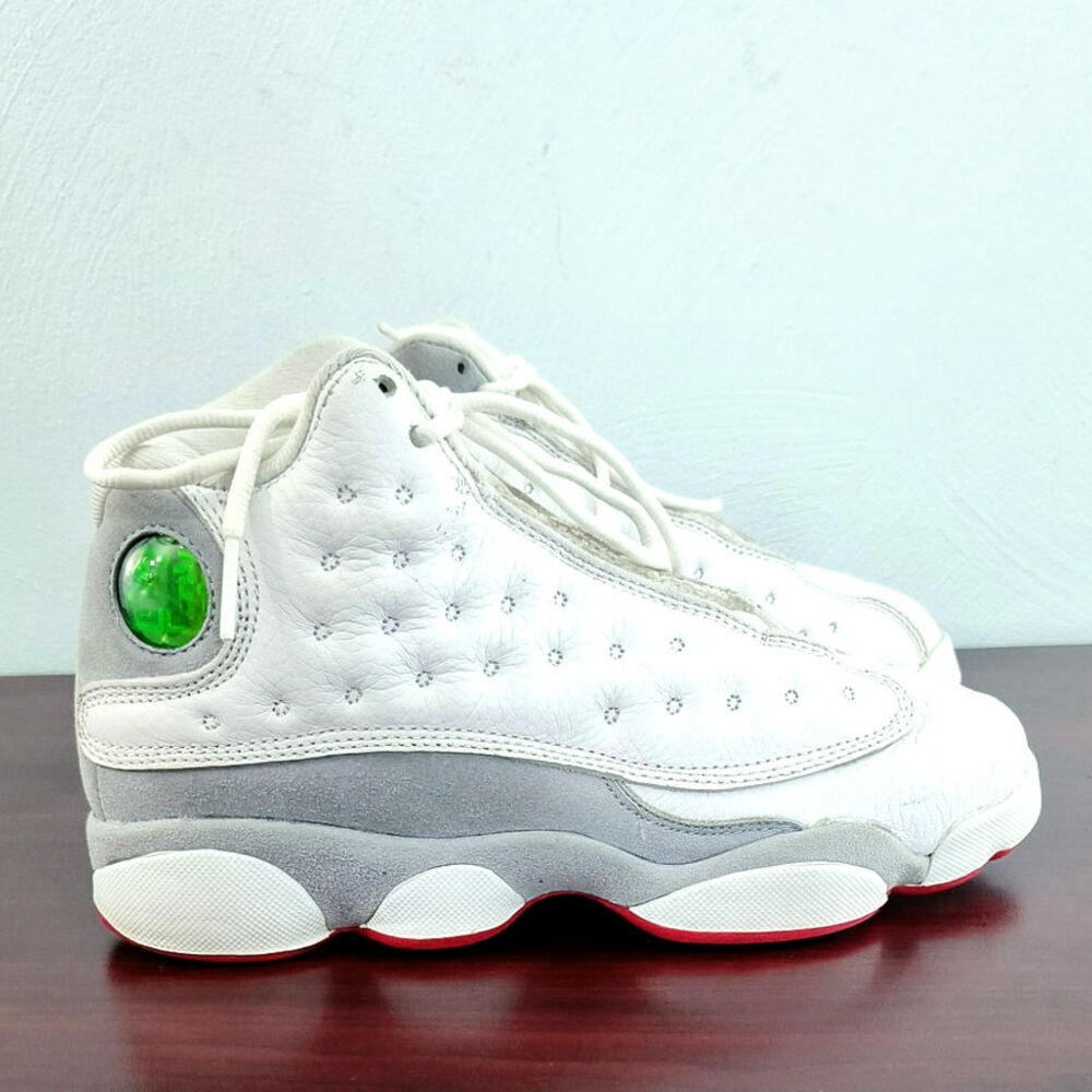 Jordan 13 Retro GS "Wolf Grey" Kids Sneakers Size 5Y White Red DJ3003-160